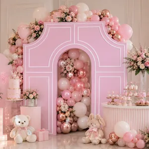Support de toile de fond pour événements Arc de Triomphe 8x8ft 10x10ft, cadre métallique 32mm, housse en tissu robuste, <span class=keywords><strong>location</strong></span> pour photomaton de <span class=keywords><strong>mariage</strong></span> - Product Image 3