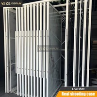 Présentoir coulissant pour carreaux, vitrine métallique pour échantillons de céramique et pierre pour salle d'exposition