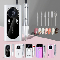 Ponceuse à ongles électrique portable rechargeable 45000 tr/min sans balais, lime à ongles en plastique pour manucure à domicile, polissage de gel, USB
