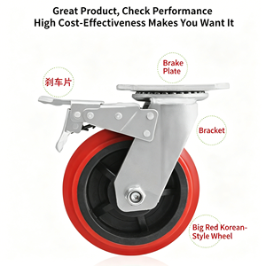 Twin Swivel Castors 1.5" Soft Nylon Pp Core Hollow Rivet Mount <b>Wheel</b> Lock Lockable Noiseless Glide Durable Housing - Product Image 3