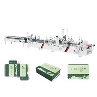 Machine automatique de fabrication de boîtes à gâteaux / Machine plieuse-colleuse à 4 et 6 coins, machine de pliage et de collage de boîtes en carton