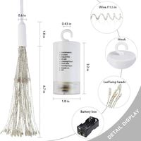 Lumières LED de feux d'artifice suspendues pour la décoration de jardin, de cour, de véranda, de fête, de maison, de Noël, alimentées par piles, télécommandées, étanches