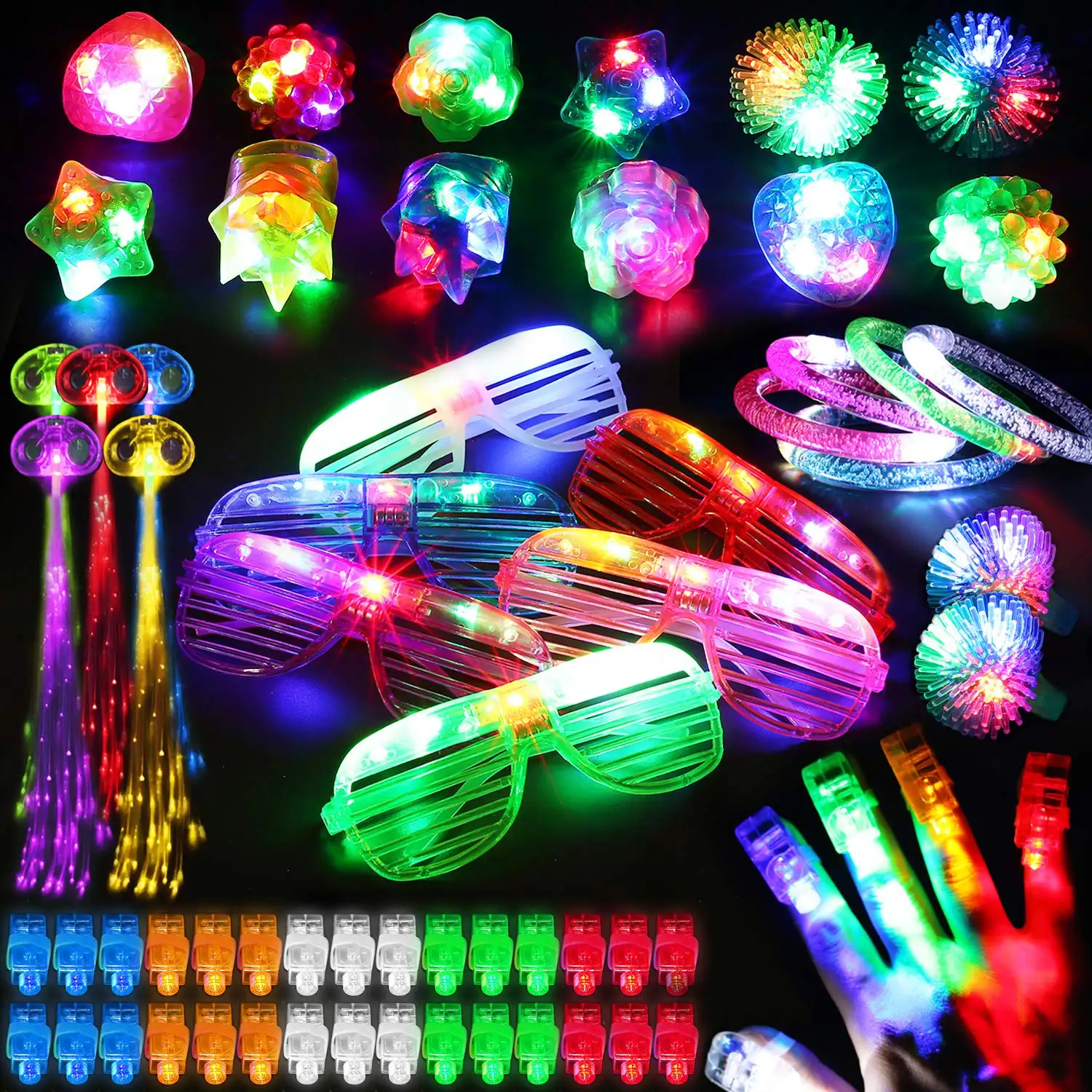 78 adet LED ışık Up parti oyuncak setleri iyilik Glow karanlık parti malzemeleri toplu ışık oyuncaklar yetişkin çocuklar için