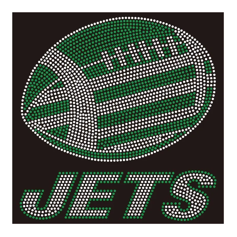 Fast Delivery T-shirts Custom Bling JEST Logo Motif Iron On Football designs Rhinestone Heat Transfers Design
