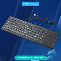 Keyboard Touchpad Industri CNC Terintegrasi 2 in 1 USB/PS2 Terlaris dengan HUB dan Fungsi Mouse Terintegrasi