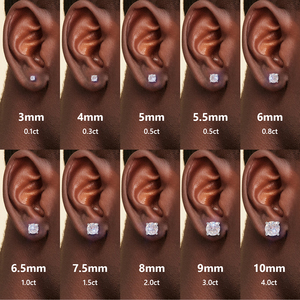 3-10mm bán buôn vvs hoa cụm Halo kim cương Stud GRA 925 Sterling Silver 14K mạ vàng phụ nữ moissanite Bông tai người đàn ông - Product Image 6