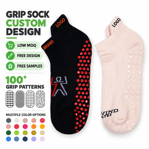 Custom Women's Ankle Grip Socks for Pilates Yoga <b>Trampoline</b> <b>Jump</b> Training Non-Slip Fitness Socks for Adults OEM ODM Wholesale - Product Image 1