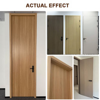 Porte intérieure moderne, étanche, grise, à âme creuse, en PVC stratifié, avec isolation phonique en fibre de verre, pour écoles et salons