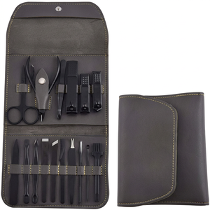 FORGELINE INDUSTRIES Trousse de manucure 16 pièces en acier inoxydable, kit à ongles portable avec coupe-ongles 5 en 1, style classique - Product Image 1