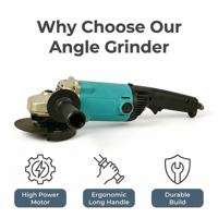 Meuleuse d'angle électrique portable professionnelle haute vitesse pour découpe et ponçage, avec longue poignée