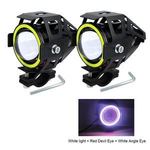 Racepro-faros de motocicleta con Ojos de Ángel y ojos del diablo, foco de conducción LED <span class=keywords><strong>U7</strong></span> - Product Image 2