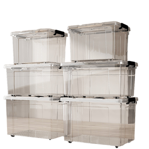 Grande boîte de rangement en plastique PP transparent Design rectangulaire moderne avec moulage par injection pour l'organisation du bureau à domicile - Product Image 1