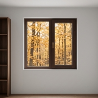Fenêtre en aluminium et bois triple vitrage insonorisée Sayyas S86, style minimaliste, pour maison passive, idéale pour cuisine et hôtel