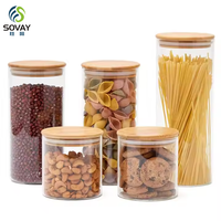 Frascos de Vidrio Herméticos para Almacenamiento de Cocina, Varios Tamaños, Frascos para Refrigerios, Personalizables con Tapas
