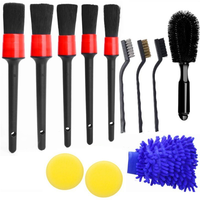 Ensemble d'outils d'entretien automobile multifonctionnel, ensemble de brosses de lavage automobile de qualité supérieure, kit de nettoyage automobile pour l'intérieur et l'extérieur