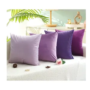 Patio Sofa giường bộ đồ giường phòng khách màu tím mềm vuông Ghế Gối thăng hoa tùy chỉnh ném gối bao gồm