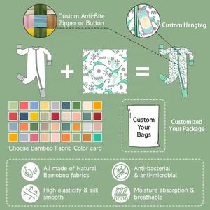 批发定制弹力竹子婴儿拉链罗柏竹睡衣西式双向拉链 - Product Image 3