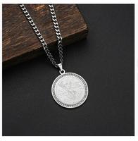 Tendance liberté déesse or pièce pendentif haut de gamme lien Rock individualiste collier en acier inoxydable pour Couples plein diamant