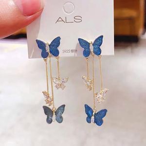 High Quality Butterfly Tassel Style <b>Earrings</b> for Women <b>Post</b> Long Butterfly Drop <b>Earrings</b> Jewelry - Product Image 6