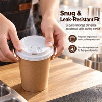 Couvercle en plastique jetable pour gobelet à boisson chaude en papier, couvercle en PS jetable, couvercle en plastique pour gobelet à café en papier à emporter