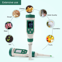 Hedao Ph Meter Met Atc Voor Aarde Blauwe Tand 0-14 Ph Tester Voor Vlees, Sushi Rijst, Kaas, Deegfruit Ph Tester