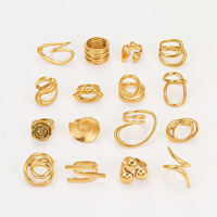 Novirassine Trendy vergulde roestvrijstalen eternity bandring met ingelegd geometrisch ontwerp Valentijnsdag feestcadeau voor dames