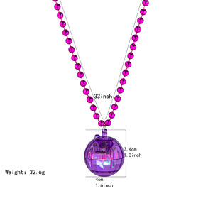Collares de Bola de Discoteca LED, Collares Luminosos para Fiestas, Decoraciones de Fiesta Disco de los 70, Accesorios Luminosos para Mujeres, Suministros de Baile - Product Image 2