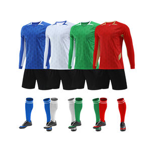 Kaus sepak bola lengan panjang pria, seragam sepak bola cepat kering tembus udara performa tinggi - Product Image 1