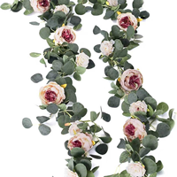 Guirlande de fleurs artificielles en soie d'eucalyptus imperméable de haute qualité à 48 têtes, décoration de table pour la rentrée scolaire, fête à domicile, verdure