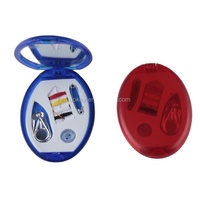 Kit de couture portable en plastique personnalisé avec logo, miroir et accessoires pour tricot et couture, idéal pour la maison et les hôtels (vente en gros)