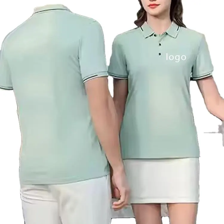 Özel son tasarım Polo tişörtleri yaz pamuk iş giysisi yaka kısa kollu çift Polo gömlekler Logo baskılı kozmetik kapları