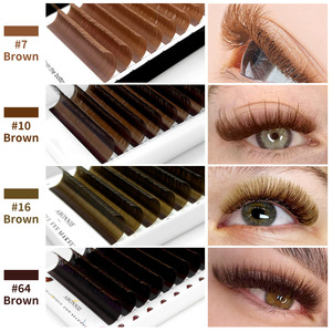 Extensions de cils Abonnie Color Lash Extensions Marron 8-15mm, naturelles et douces, pour usage professionnel - Product Image 2