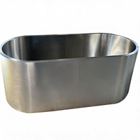 Baignoire ovale autoportante en acier inoxydable 304 de qualité supérieure, double épaisseur, pour hôtel, intérieur, écologique, moderne, pour bain froid