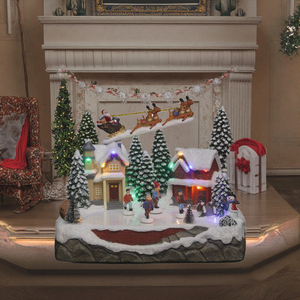 OEM/ODM Aldeas Navideñas Tradicionales Hechas a Mano con Luces LED, Figuras de Patinadores en Movimiento, Música y 8 Canciones Navideñas para Niños - Product Image 6