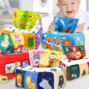 Jouets sensoriels Montessori unisexes pour l'éducation précoce des bébés, 8 foulards en soie et boîte à mouchoirs en tissu pour bébés (plusieurs <span class=keywords><strong>mois</strong></span>) - Product Image 6