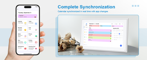 Calendrier mural numérique intelligent 10,1 pouces avec écran tactile WiFi, synchronisation avec l'application <span class=keywords><strong>Google</strong></span> iCloud, planificateur familial - Product Image 6