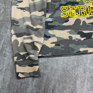 เสื้อทีเชิ้ตแนวสตรีทโอเวอร์ไซส์วินเทจเสื้อยืดลายพรางวาฟเฟิลเก็บความร้อนเสื้อยืดพิมพ์ลายแขนยาวสองชั้นสำหรับผู้ชาย - Product Image 5