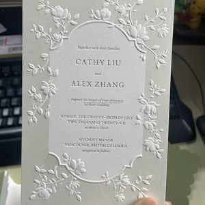 Vanilla <b>Printing</b> Premium 3D Embossing Letterpress Offset Wedding Invitation Handcrafted Cotton <b>Paper</b> Paperboard <b>Printing</b> Custom - Product Image 1