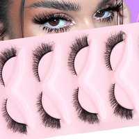DINGSEN 5 paires de cils en gros, bandes de cils 3D, cils œil de chat, faux cils en vison, cils volumineux et naturels
