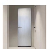Portes à battants en acier et verre série ZCSUNG 80, coupe-vent, modernes, minimalistes, pour usage professionnel, double vitrage trempé isolant, haute précision