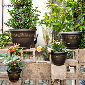 <span class=keywords><strong>Pot</strong></span> de fleurs et de plantes en plastique de style américain rond vintage pour la décoration de la maison et du jardin, pour une utilisation en extérieur - Product Image 2