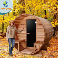 Sauna Traditionnel en Cèdre Rouge Canadien pour 4-6 Personnes, Sauna Extérieur en Bois Massif, Vente Chaude