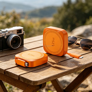 <span class=keywords><strong>Prodotti</strong></span> Pronti per la Spedizione Caricatore Wireless Magnetico Leggero Mini Portatile da Viaggio per iPhone 25W con Cavo Retrattile - Product Image 1