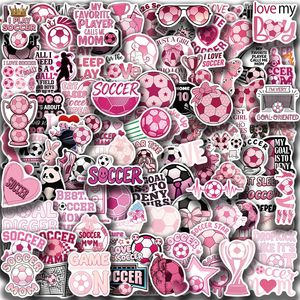 100 Pegatinas Decorativas de Fútbol Rosa para <span class=keywords><strong>Guitarra</strong></span>, Cuaderno, Equipaje, Manualidades, Adhesivas, Impermeables, Resistentes al Agua - Product Image 1