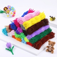 100 pièces de tiges chenille éducatives DIY en polyester et fil galvanisé, écologiques et saines pour les cheveux des enfants