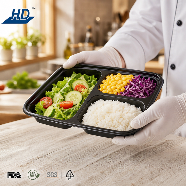 Takeaway PP Plastic Disposable Microwave Bento Box 1 2 3 4 Compartment Food Containers Lunch Box Food Grade Stackable Wholesale
