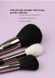 Ensemble de 12 pinceaux de maquillage pour les yeux en poils de chèvre naturels, entièrement noirs, marque privée, <span class=keywords><strong>pinceau</strong></span> éventail, logo personnalisé, haute qualité, luxe - Product Image 4