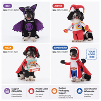 Costume de chien en coton et polyester de luxe pour Halloween et Noël, design amusant de dessin animé, vêtements confortables pour petits chiens, vente en gros