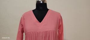 Blusa de mujer 100% algodón, cuello en V, manga larga, estilo bohemio, corte holgado, estampado de plantas, top para primavera/verano. - Product Image 1
