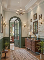 Portes en verre et bois modernes sur mesure, portes françaises en bois massif, portes d'entrée d'hôtel américain, portes cintrées finies pour l'extérieur de la maison